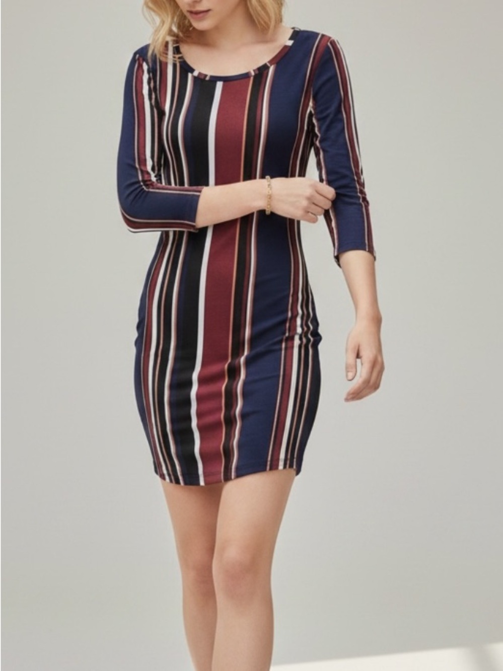 Ultra Flirt,  Black Friday Striped Dress Size LARGE
